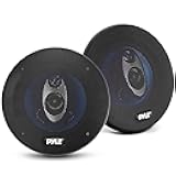 Pyle 5.25” Car Sound Speaker (Pair) - Upgraded Blue Poly Injection Cone 3-Way 200 Watt Peak w/Non-fatiguing Butyl Rubber Surround 100-20Khz Frequency Response 4 Ohm & 1