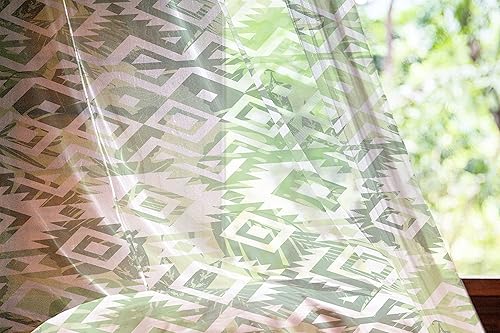 Miniatura 10 de Lunarable Cortinas de tul de leopardo de nieve con bolsillo para barra, estampado de piel de animal con manchas en escala de grises, imagen salvaje