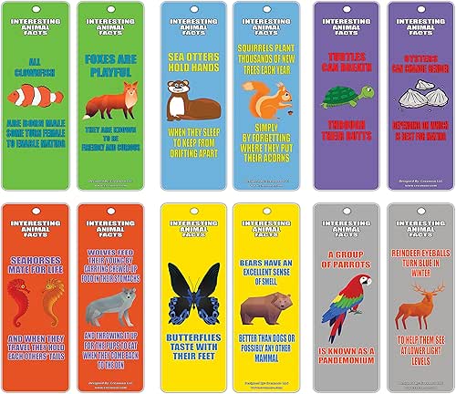 Bookmarks for Kids (30-Pack)- Fun Learning About Animals Series 2