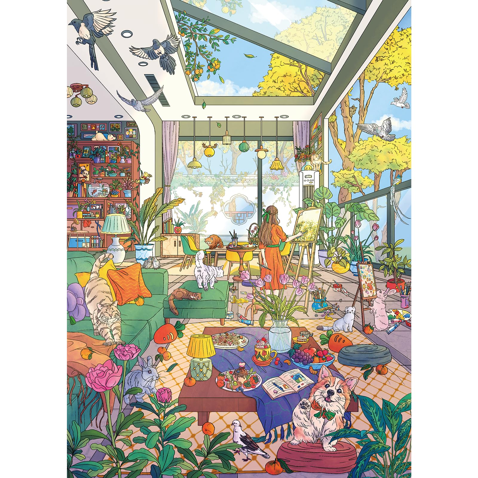 HUADADA 1000 Piece Jigsaw Puzzles for Adults-Sunlit Art Studio