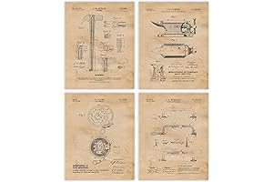 Unframed Construction Office Decor Wall Art Decor Gifts, Vintage Builder Hand Trade Tools Patent Prints