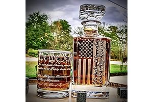 We The People - American Flag Engraved 750ml Whiskey Decanter Set +...