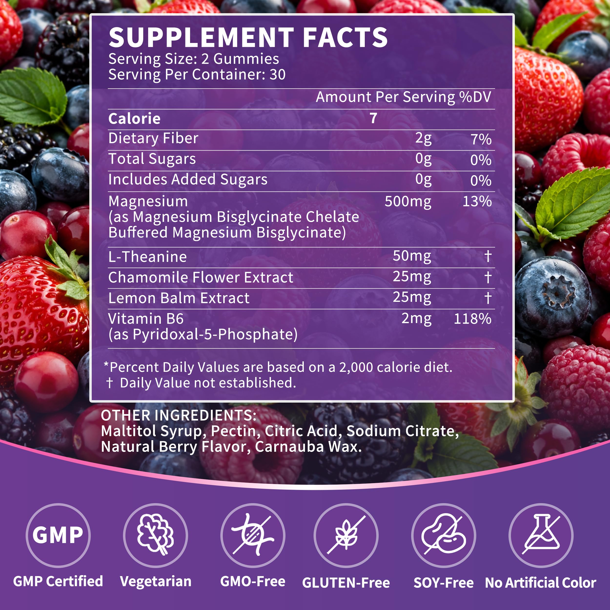 （2 Packs） Magnesium Bisglycinate Gummies, 500mg High Absorption Magnesium Bisglycinate Chelate Supplements for Women, Calm, Sleep, Muscle, Bone Support, Sugar Free, Vegan, 60 Day Supply — Amazon image 6