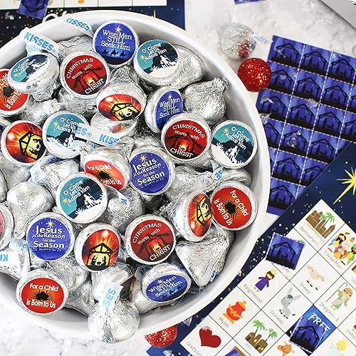 Miniatura 9 de Pegatinas religiosas de dulces de Navidad - Fe cristiana - 180 etiquetas