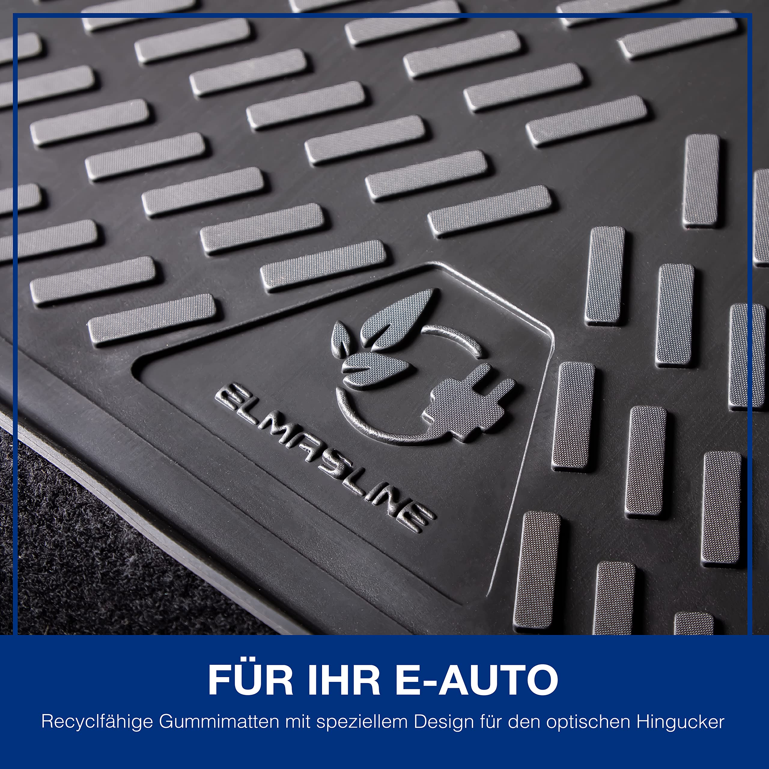 ELMASLINE Juego de Alfombrillas de Goma para Opel Corsa-E (eléctrico) 2019-2026 | Alfombrillas 3D con Borde Alto | Corsa F eléctrico | No Encaja en el Quemador Normal Corsa!!!!!!