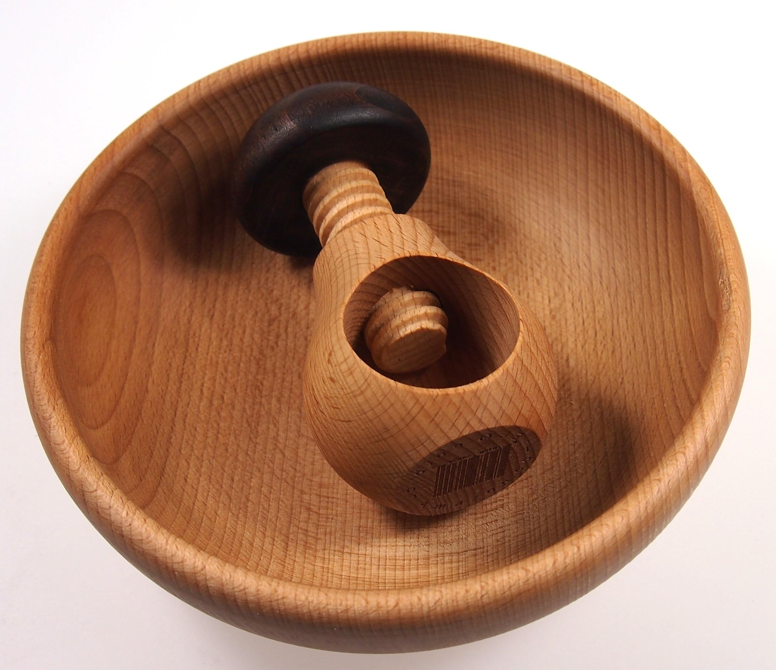EFO Wooden Bowl & Nutcracker Set - The Nut Cracker Tool Crack Nuts Easy Screw Mechanism. - Great Gift for Christmas and Kitchen Home Display.