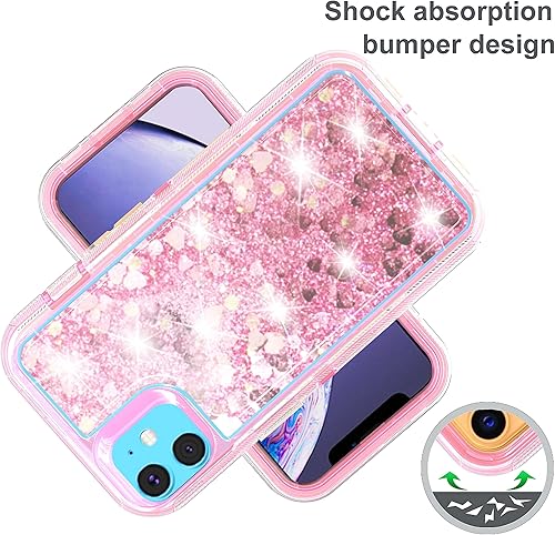 Miniatura 5 de Asuwish Funda de teléfono para iPhone 11 6.1 con protector de pantalla brillante líquida transparente híbrida TPU silicona protectora resistente