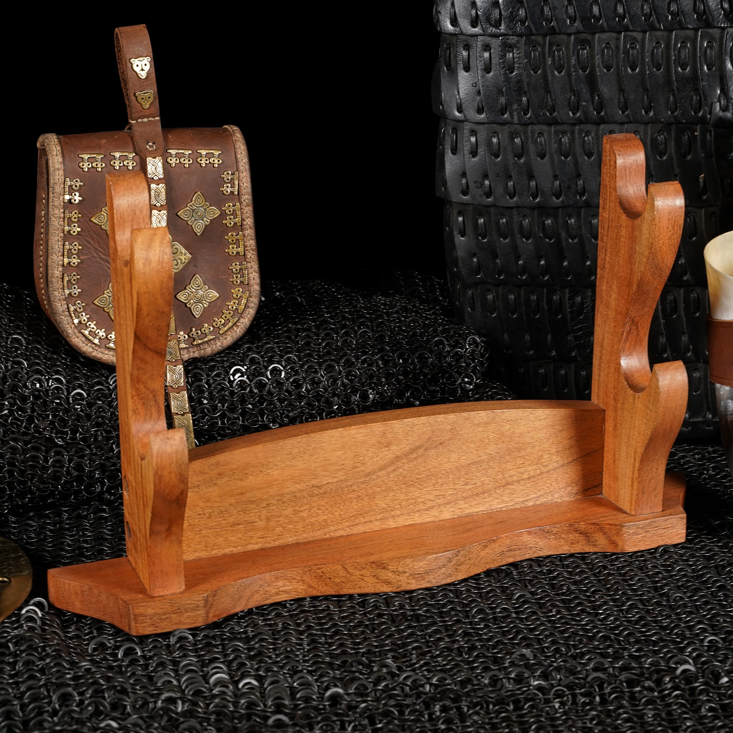 Buy Mythrojan Solid Wood Sword Stand Medieval Sword Wall Mount Samurai