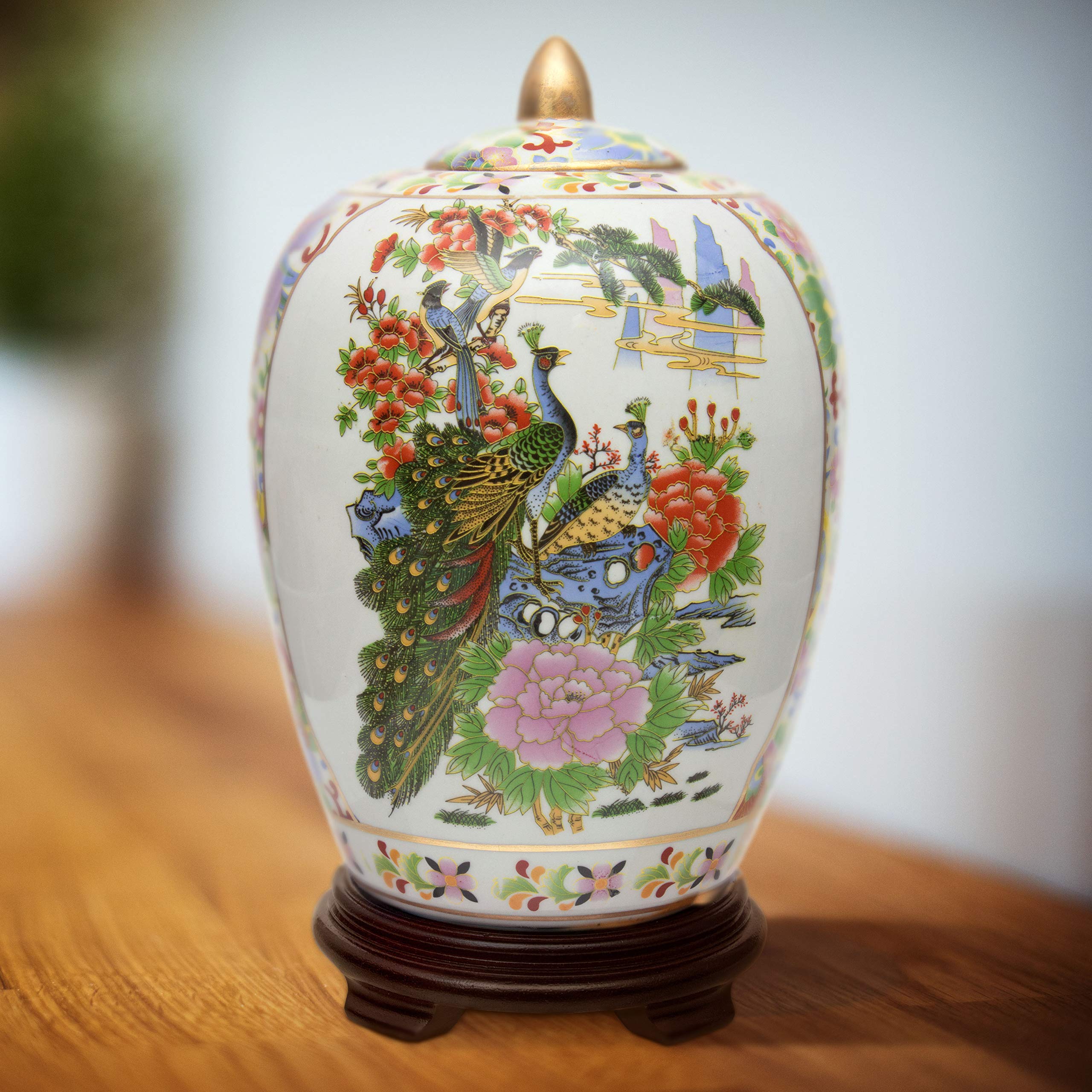 Amazon.co.jp: レッドランタン 11インチ 薩摩鳥&花 磁器花瓶ジャー