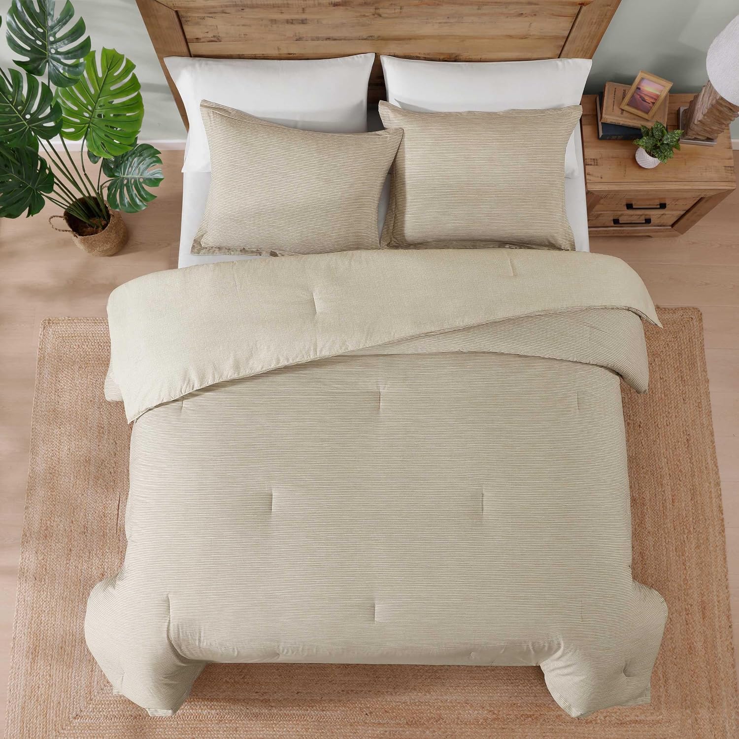 Tommy Bahama - King Duvet Cover Set, Breathable Cotton Bedding with Matching Shams, Button Closure, Reversible Striped Room Decor (San Andreas Calypso Beige)