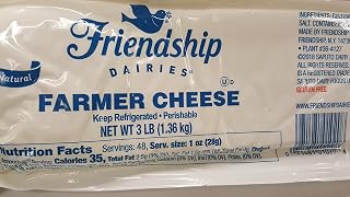 Friendship Farmer Cheese 3 lb Loaf - All-Natural Low Lactose Twarog, Ricotta Substitute for Blintzes & Salads