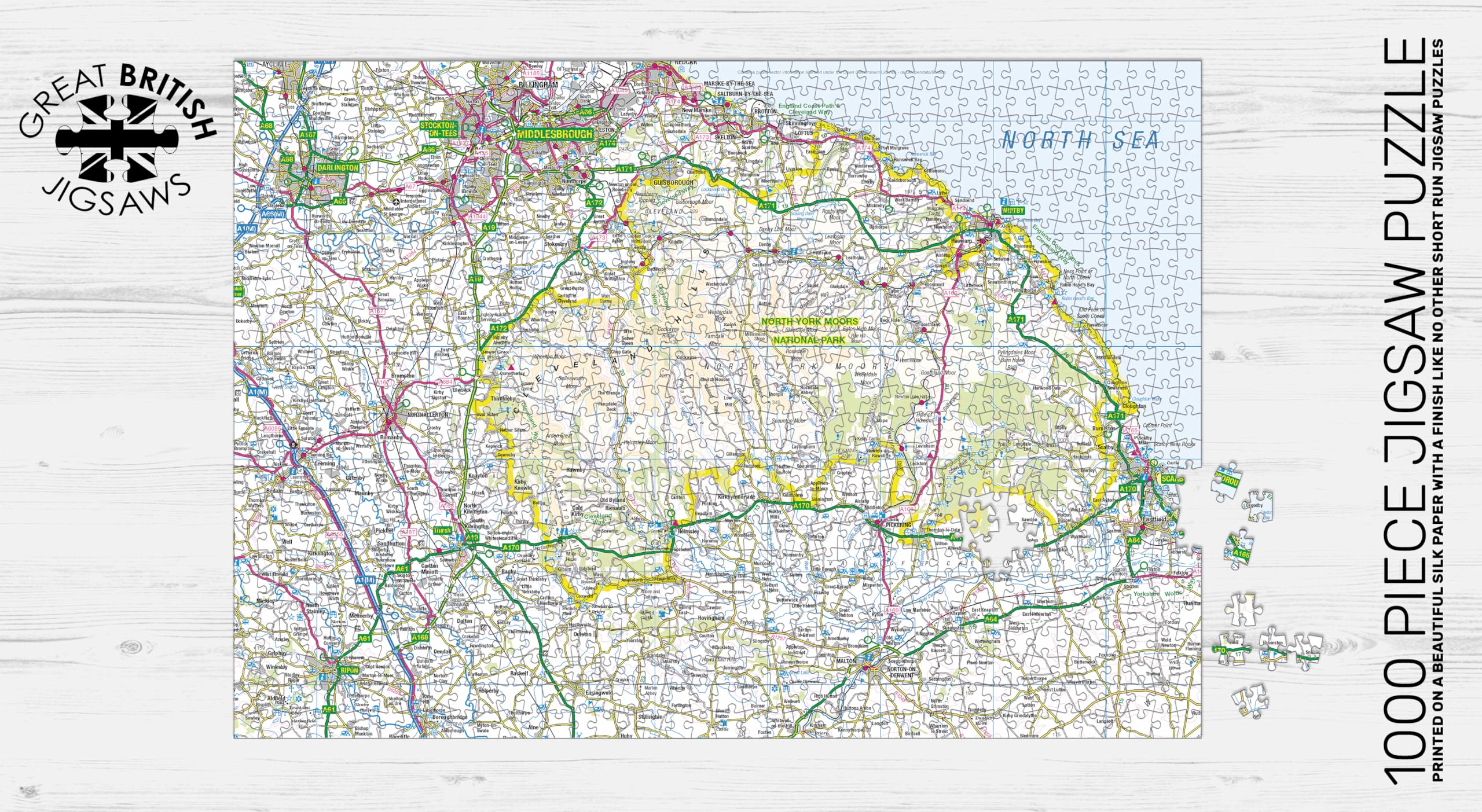 Pieceful Maps Jigsaw Puzzle, North York Moors, 69Cm X 48Cm - Image 2