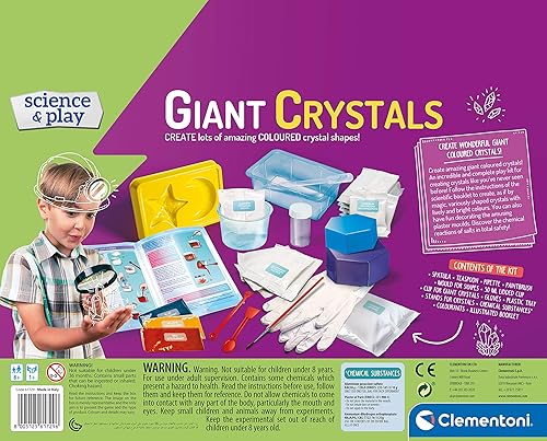 Miniatura 3 de Clementoni - 61729 - Ciencia y juego - Cristales gigantes - Kit de ciencia - Kit de laboratorio y esperimento para niños a partir de 8 años - Hecho