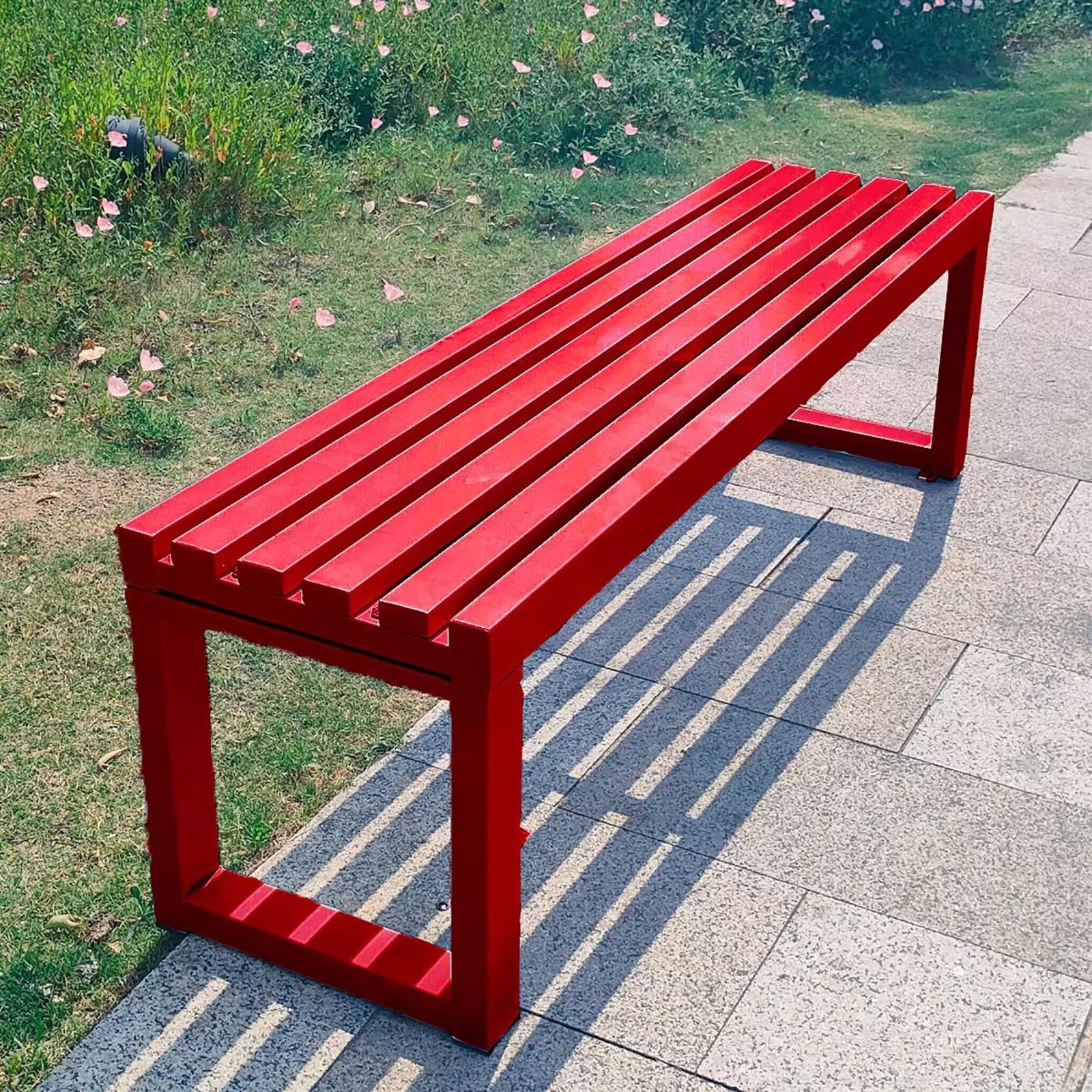 Banco de terraza exterior para balcón pequeño en color rojo de 80cm