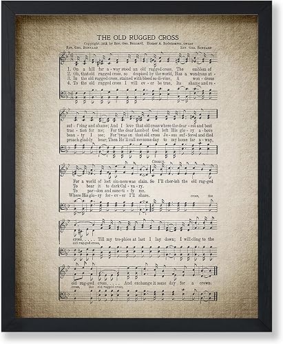 Miniatura 43 de Poster Master Póster vintage con texto en inglés «How Great Thou Art», impresión de partituras de música retro, arte de pared de himnario, regalo