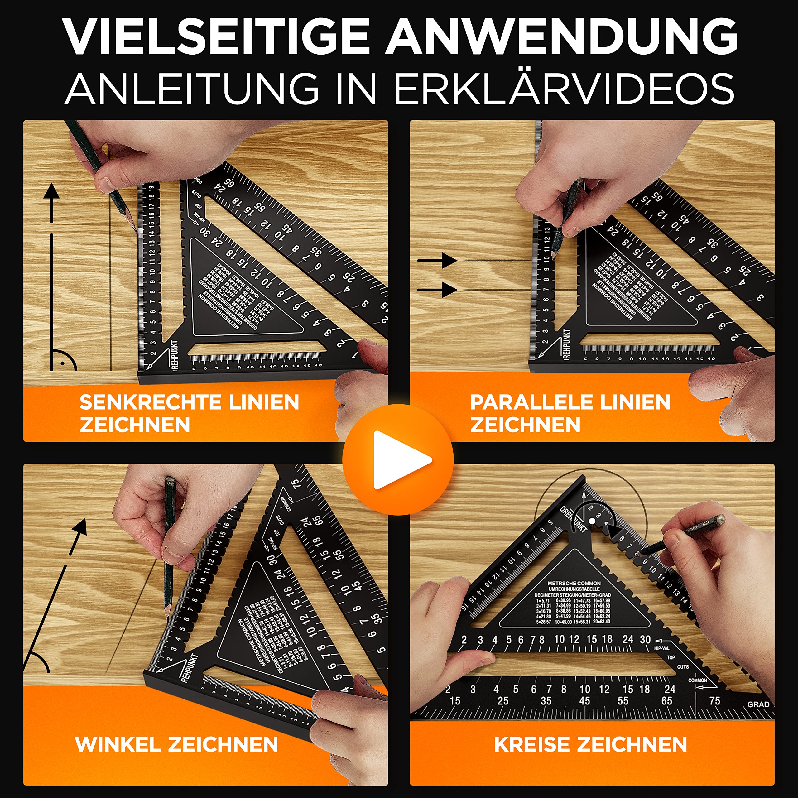 Sola RS 18 meetdriehoek / winkelhaak - metrisch - 180 mm - 56160101 | Hevu Tools