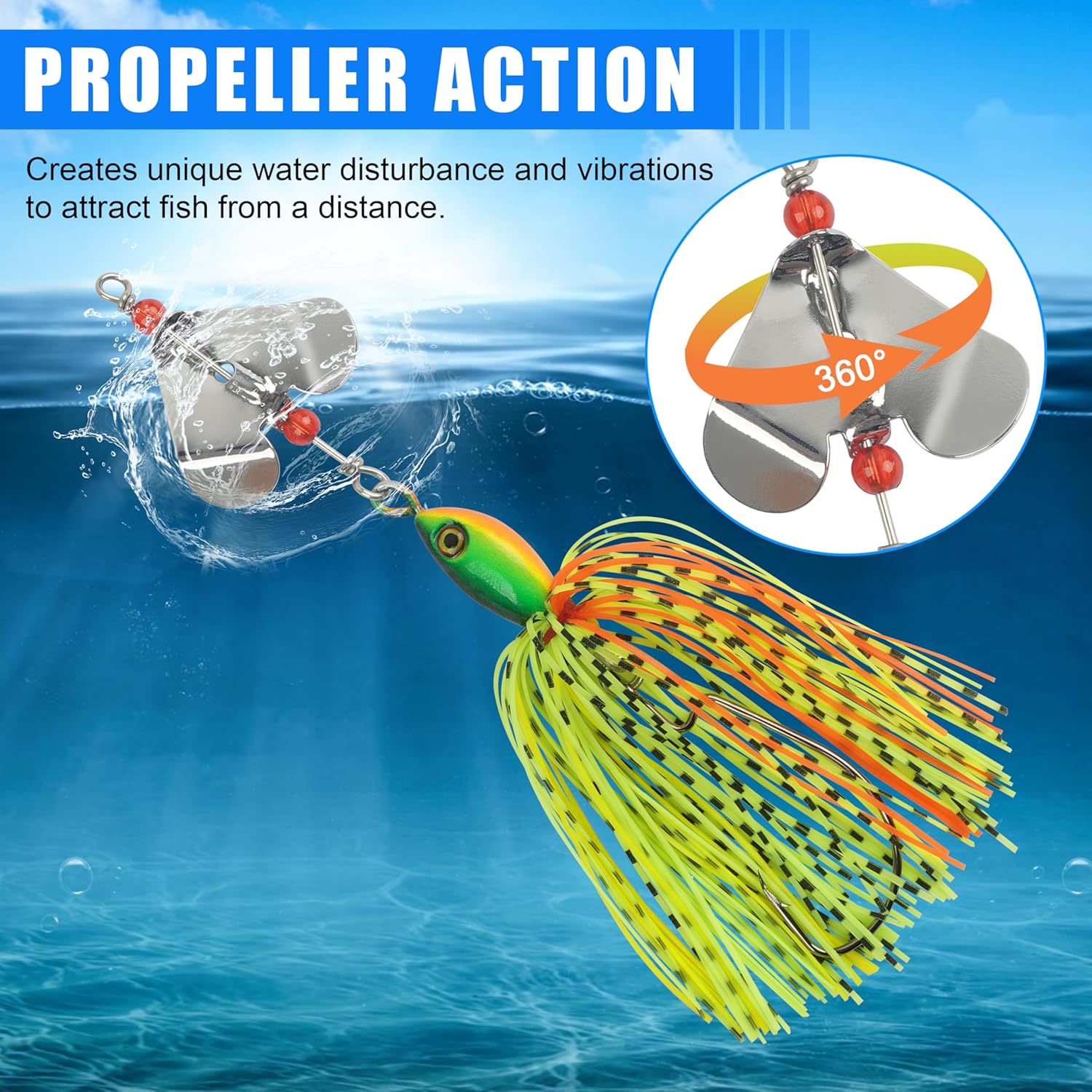 Fishing Buzzbait Lures Bass Spinnerbait Kit Buzz Bait Multicolor Swimbait Metal Jig Lure for Bass Pike Trout Fishing