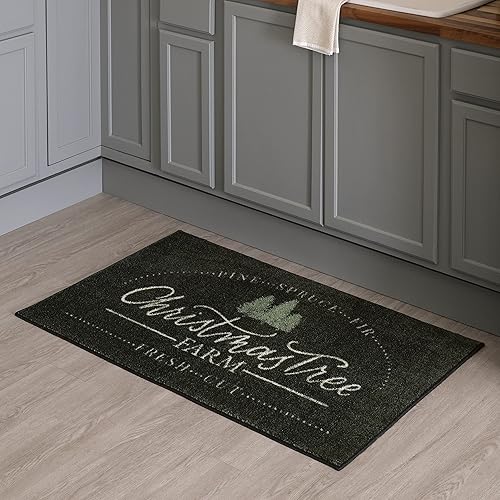 Miniatura 2 de Mohawk Home Alfombra navideña de granja de árbol de Navidad de 2 x 3 pies 4 pulgadas, perfecta para cocina, entrada, cuarto de servicio