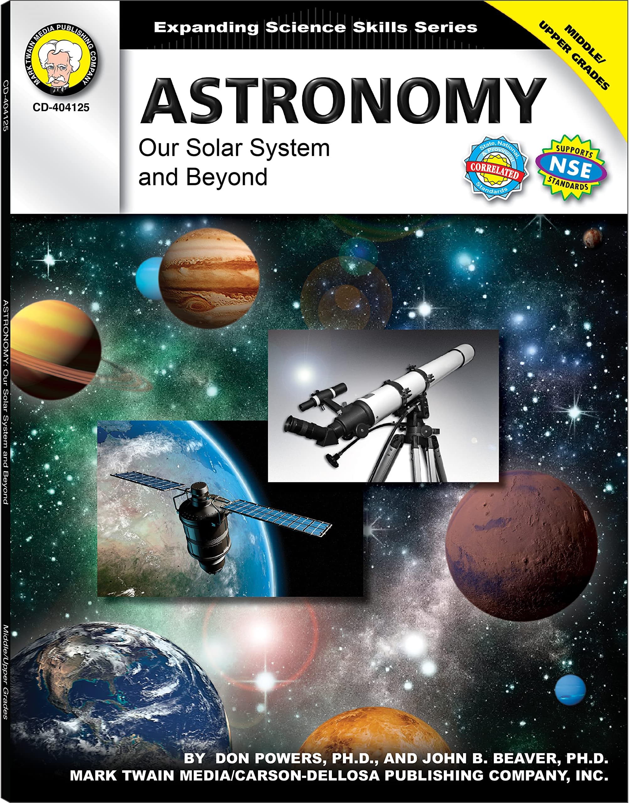 Mark Twain Astronomy Book, Middle and High School Earth and Space Science Workbook Covering Our Solar System and Beyond, Classroom or Homeschool Curriculum (Expanding Science Skills Series)