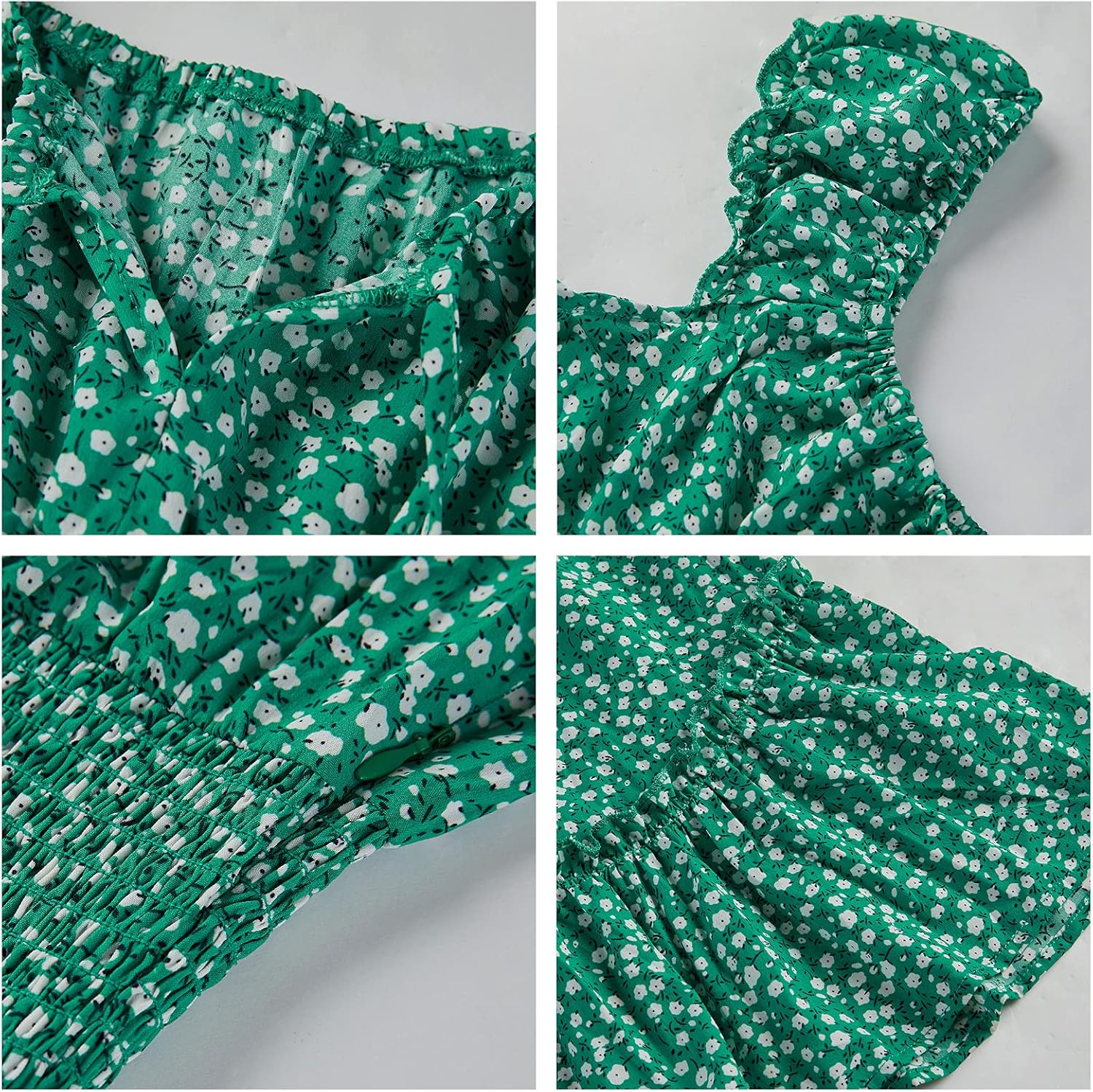 YOBECHO Womens Summer Sexy Sweetheart Collar Printed Ruffle Mini Dress - Image 4