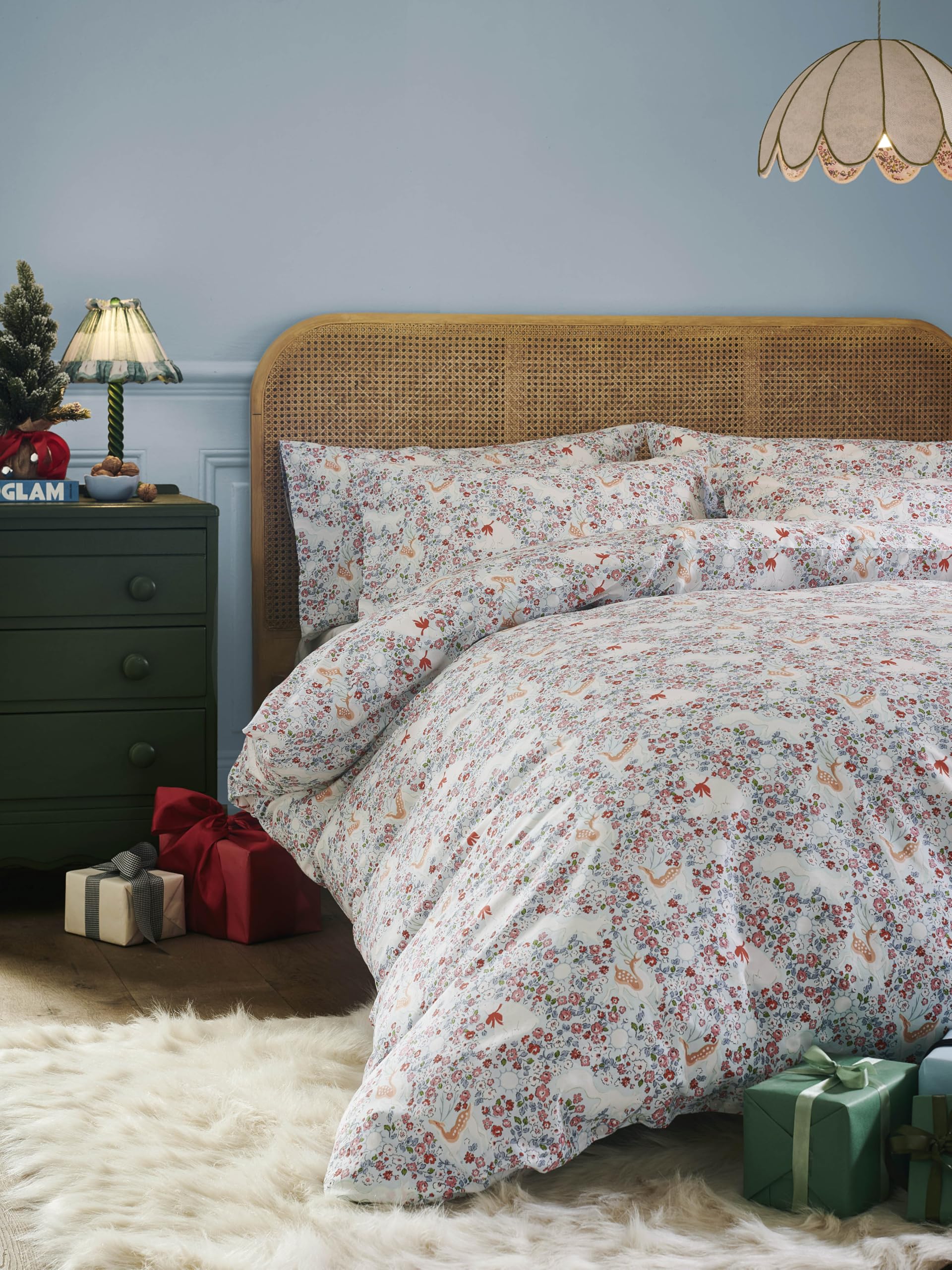 Cath Kidston Polar Ditsy 100% Cotton Duvet Cover Set In Icy Blue (Single Duvet Cover Set 137cm x 200cm)