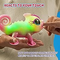 Vista 3 de Little Live Pets Nova The Li'l Chameleon, juguete interactivo iluminado para mascotas con más de 30 sonidos y detección de ritmos, juguetes