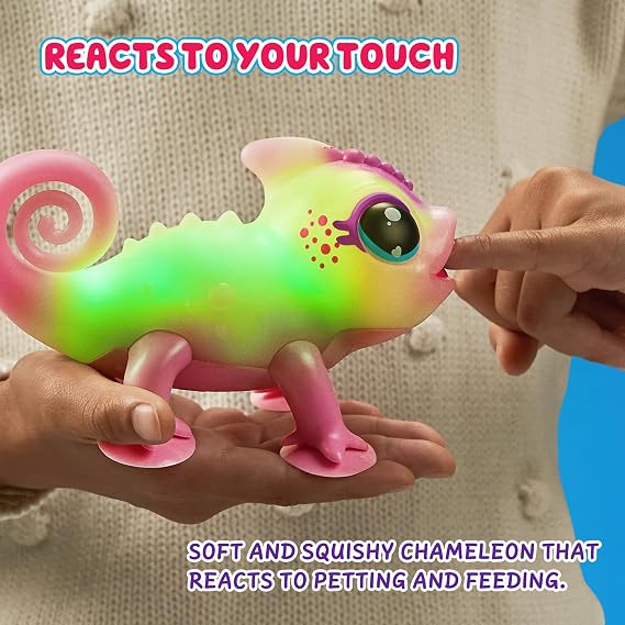 Little Live Pets - Nova The Bright Light Chameleon, Interactive Color Change Up Toy, 30+ Sounds and Emotions, So Many Moods, Repeats Back, Beat Detection (Batteries Included, For Kids Ages 5+), 26365