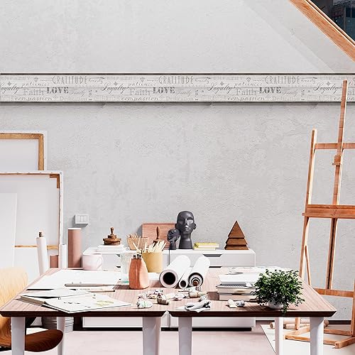 Miniatura 3 de Grace & Gardenia GB4033g8 Farmhouse Values Tipografía Palabras Inspiradoras Palabras de Madera envejecida Despegar y Pegar Papel pintado Borde 8
