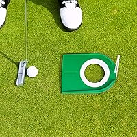 Vista 4 de Hooqict Taza de golf y bandera para práctica en interiores, ayudas de entrenamiento de plástico para niños y adultos, para interiores y exteriores