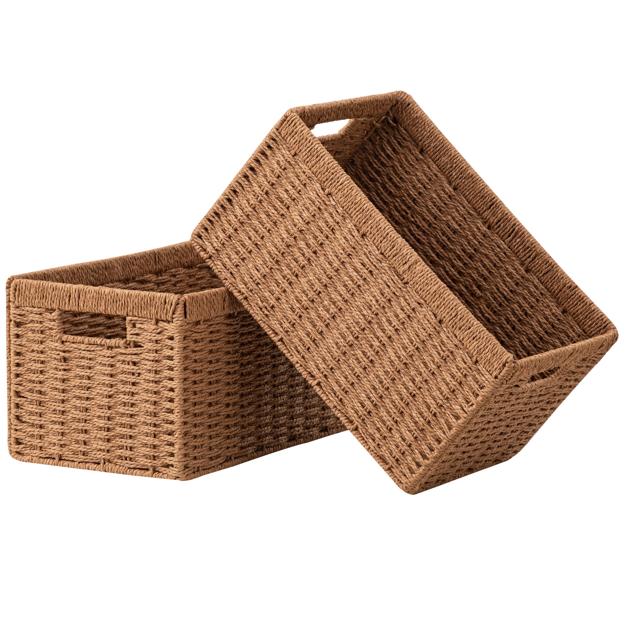Photo 1 of UBBCARE Woven Paper Rope Storage Baskets (2 Pack)
