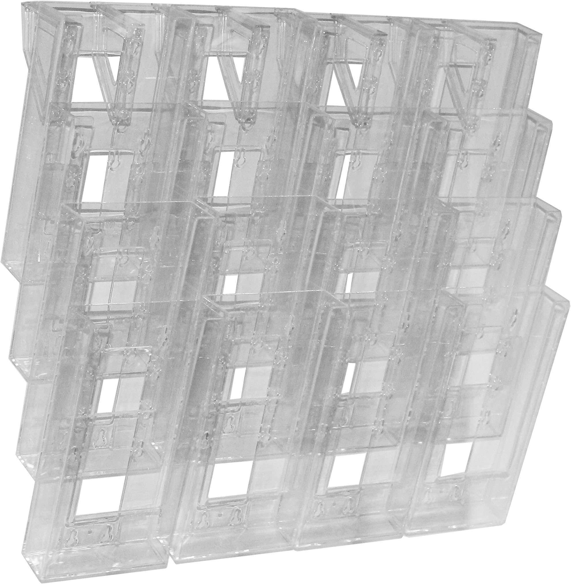 1/3rd A4 Trifold Wall Mounted Leaflet Display with 16 Pockets - Clear