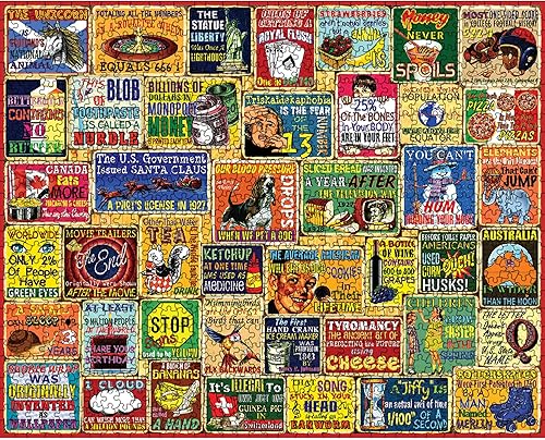 Miniatura 3 de White Mountain Rompecabezas divertido de 1000 piezas para adultos, rompecabezas vintage de collage para personas mayores