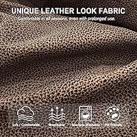 Vista 75 de Fundas para sillas reclinables con aspecto de cuero, funda elástica de 4 piezas, funda suave para silla reclinable, protector de muebles lavable