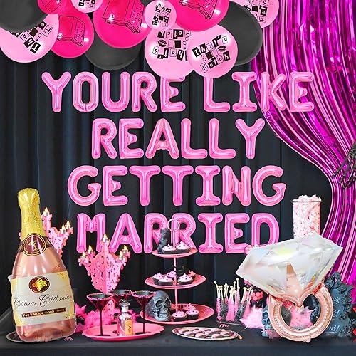 Miniatura 7 de LaVenty Youre Like Really Getting Married Globos Mean Girls Bachelorette Decoración Libro de Quemar Decoración Mean Girls Bridal Shower Decoración