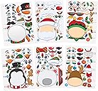 JOYIN 24 Pcs Christmas Make-a-face Stickers, Make Your Own Characters Mix and Match Sticker Sheets with Christmas Elf, Santa Santa, Snowman, Penguin, and Polar Bear Kids Party Favor Supplies Craft