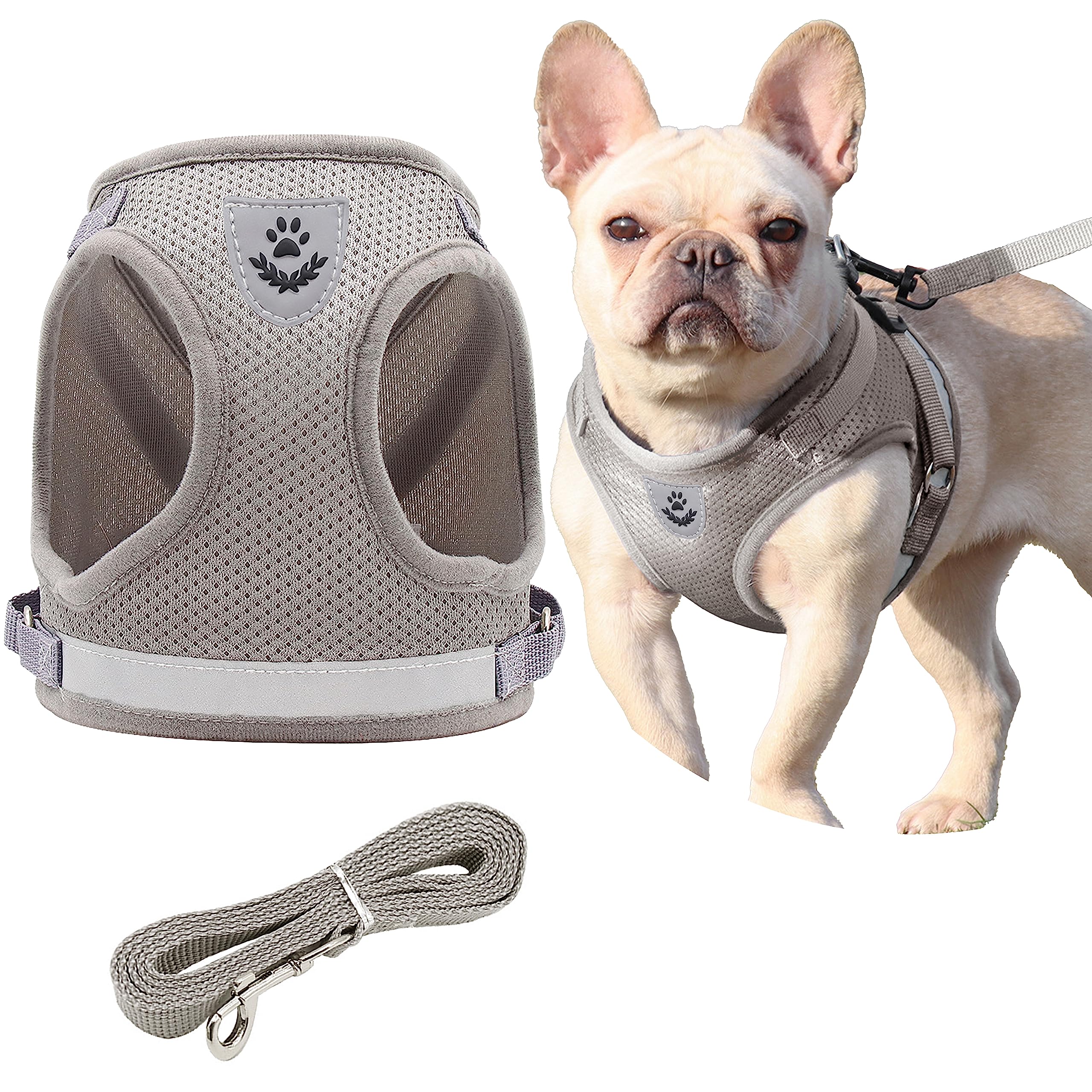 Petbuy Step in Dog Harness and Leash Set,Reflective Adjustable Soft Mesh Breathable Pet Vest Dog Harnesses Set, No Chock No Pull Padded Puppy