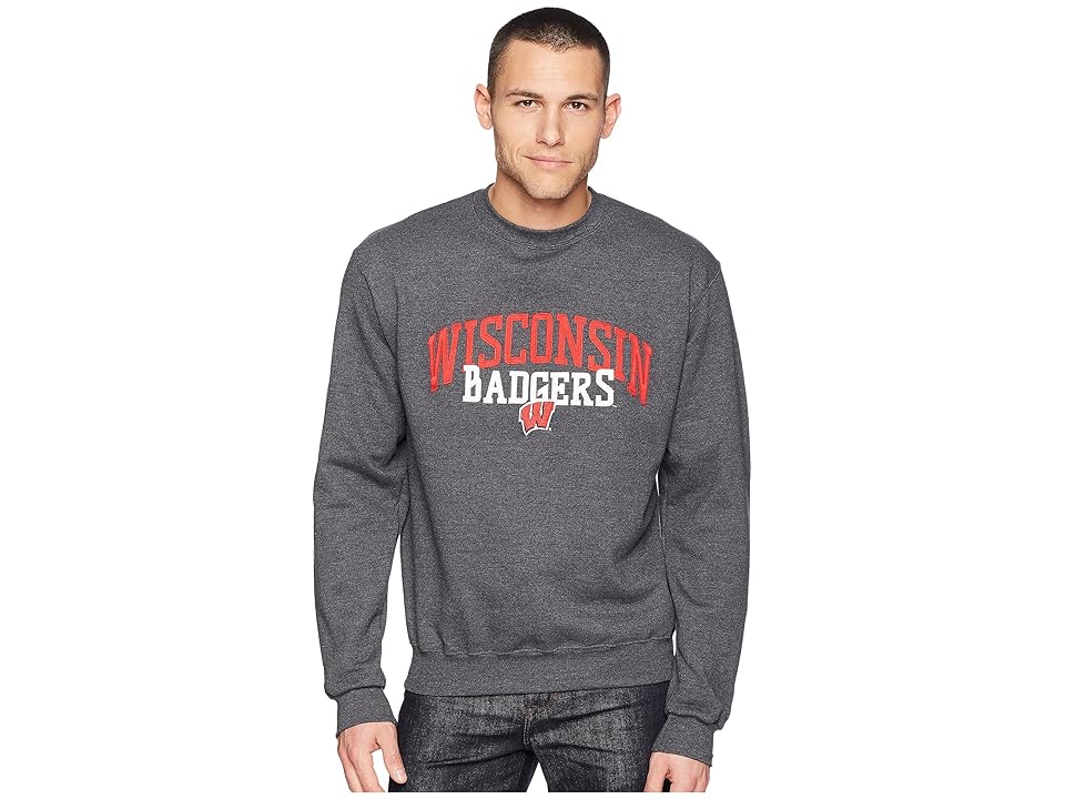 

Champion College Wisconsin Badgers Eco(r) Powerblend(r) Crew (Granite Heather) Boy's Short Sleeve Pullover