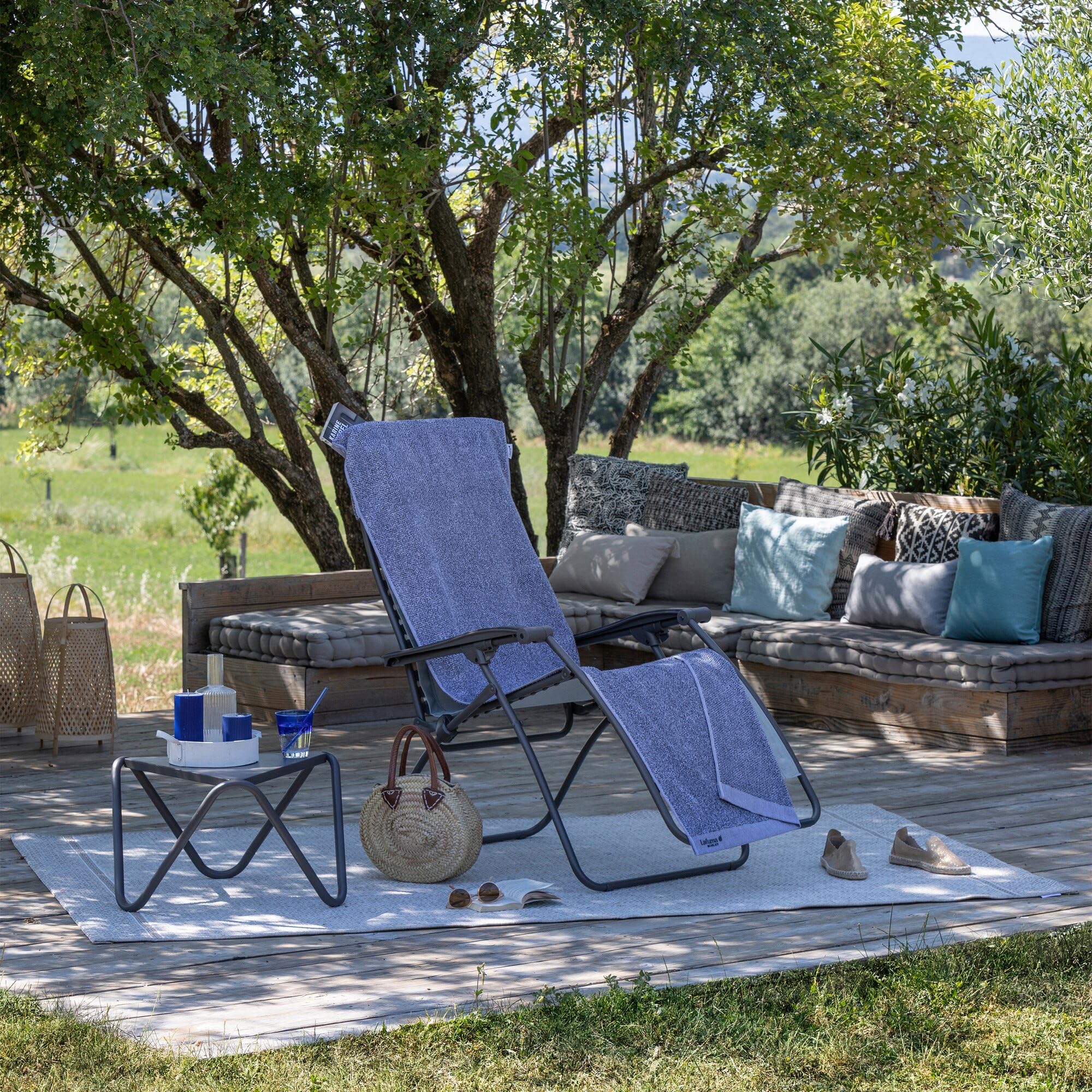 LAFUMA MOBILIER Ręcznik kąpielowy do leżanki, 100% bawełna, kolor: Iroise, LFM2972-9302