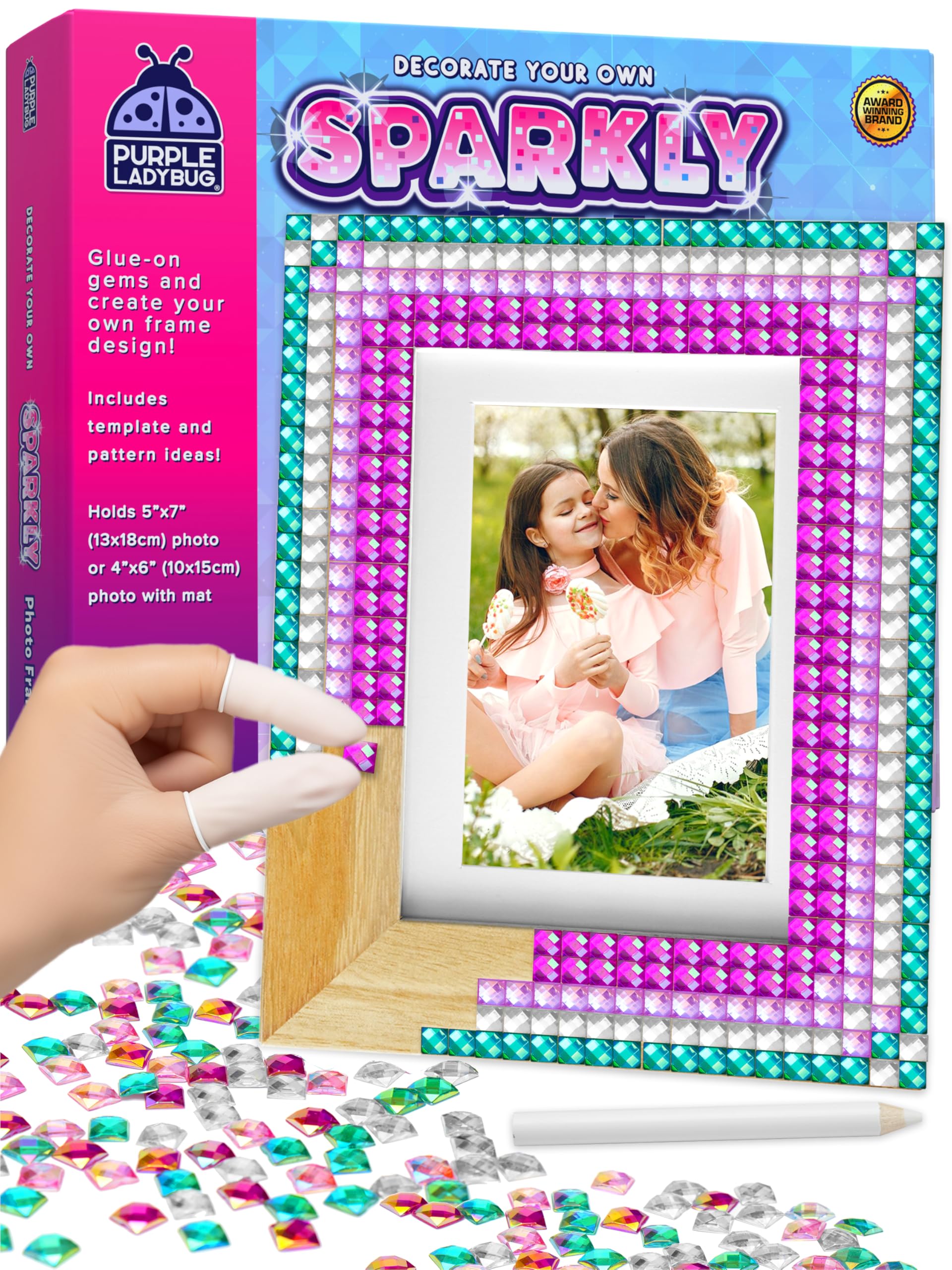Kit Cornice A Mosaico Purple Ladybug Per Bambine: Fai Da Te Con Gemme Colorate, Regalo Creativo 8-12 Anni Per Pasqua E Compleanno