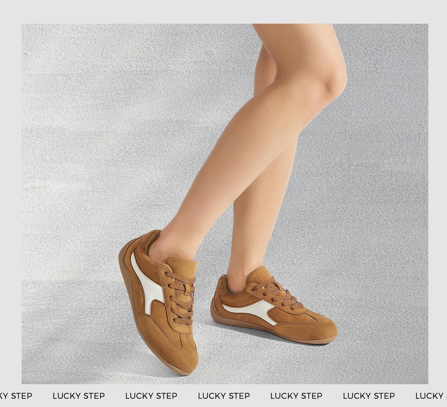 LUCKY STEP Women's Retro Casual Fashion Sneakers Classic Tennis Thin Sole Low Top Lightweight Running Trainer Trendy Cute Walking Shoes Comfortable Footwear - Image 2