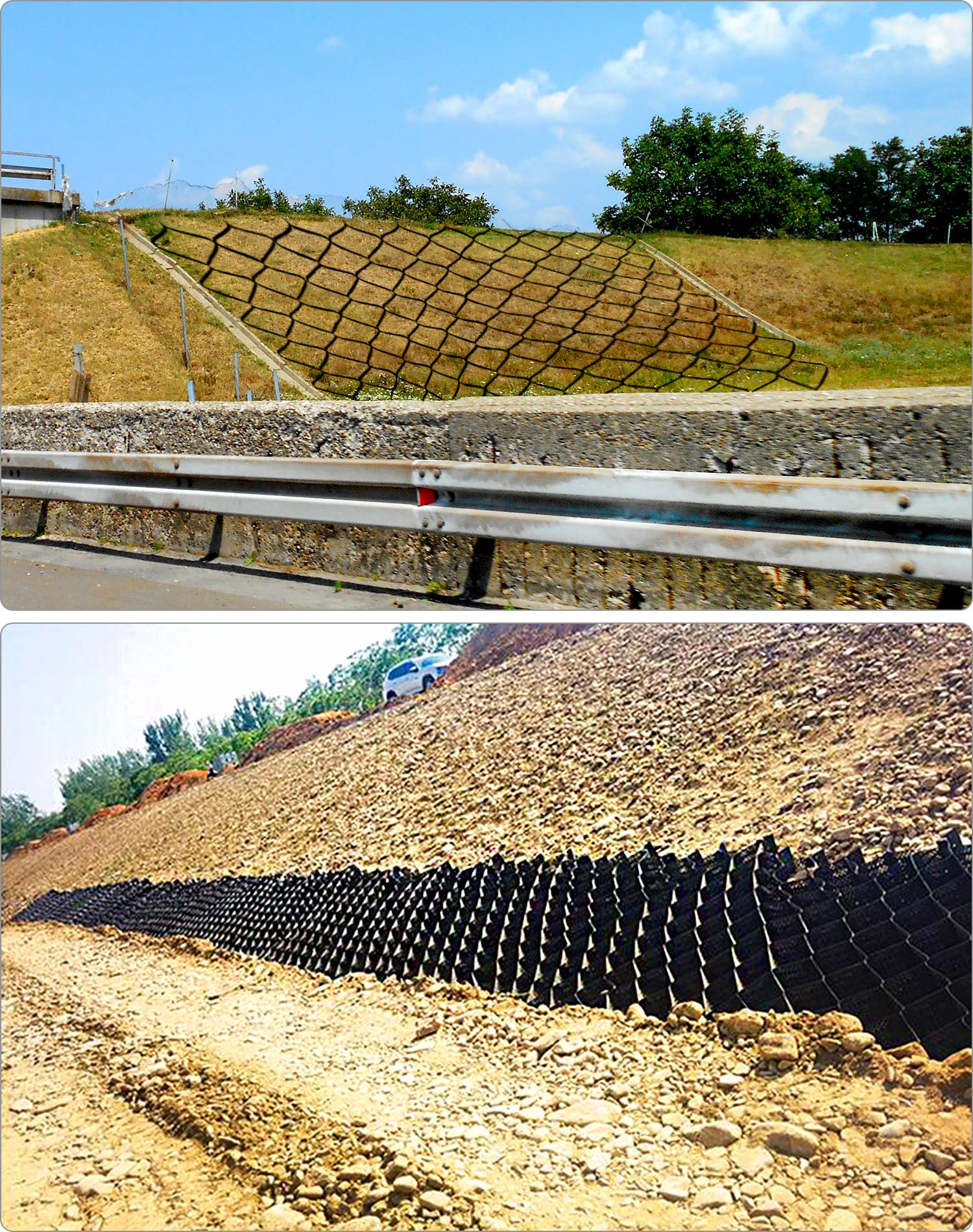 QWORK® Estabilizador de Grava en Material HDPE, 3mx5m=15m², Resistente al Desgaste y a la Corrosión, Ideal para aparcamientos, entradas de vehículos, Jardines