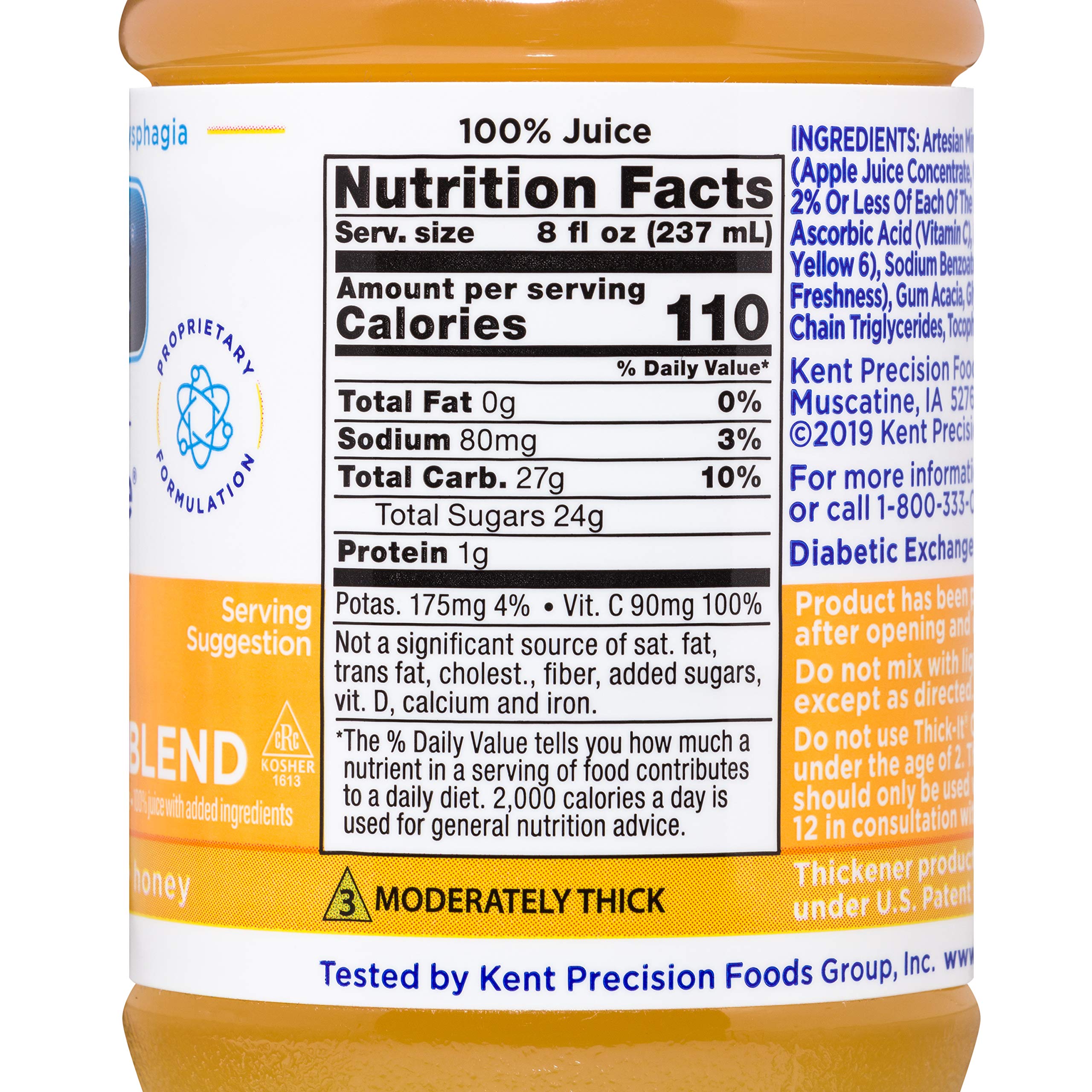Thick-It Clear Advantage Thickened Orange Juice Blend - Moderately Thick/Honey, 8 oz Bottle (47882600)