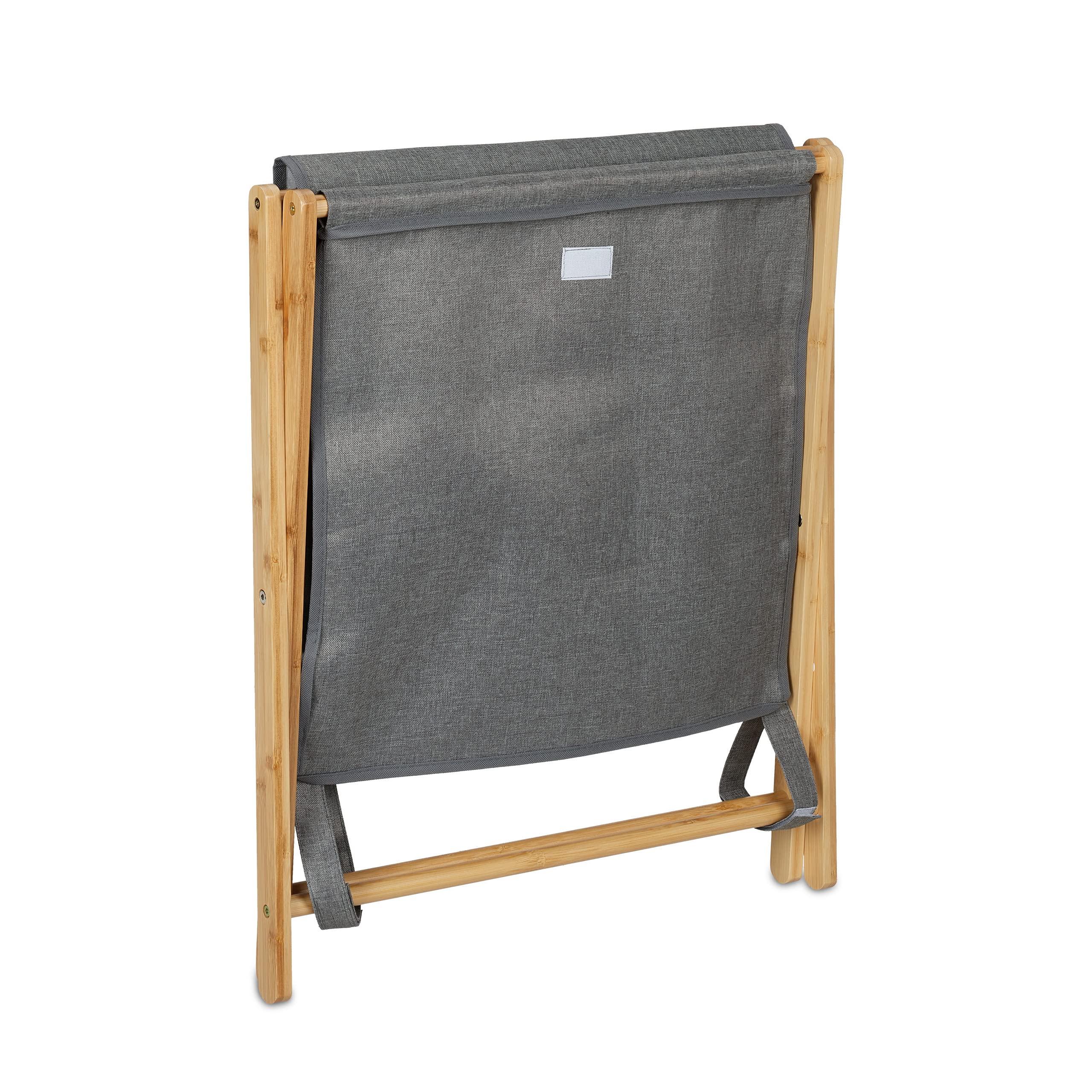 Relaxdays Klappbarer Wäschekorb Aus Bambus & Stoff – Platzsparend, Dekorativ, 60 Liter