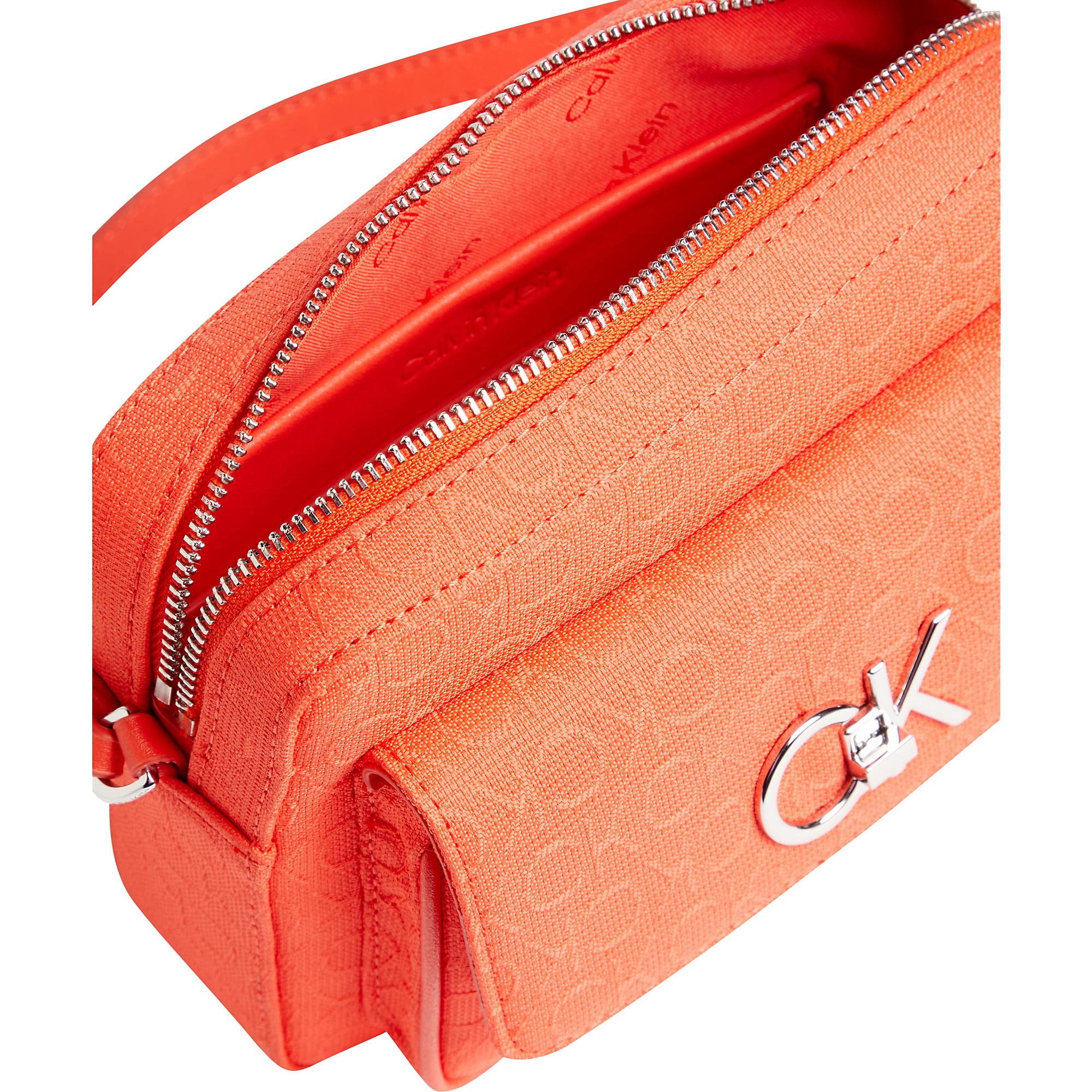 Calvin Klein RE-Lock Camera Bag W/Flap JCQ K60K609685, Bolsos Cruzados Mujer, Naranja (Deep Orange), OS