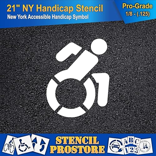 Miniatura 3 de Plantillas de pavimento  21 pulgadas  Plantilla de símbolo de icono accesible  21 pulgadas x 17 pulgadas x 18 pulgadas (128 mil)  Grado profesional