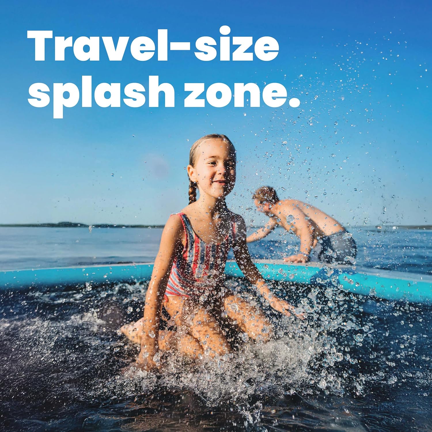 MISSION Boat Gear Reef Lite Splash Mat Inflatable Floating Dock, Lightweight Floating Water Mat with Mesh Splash Zone, Portable Floating Platform for Lake, Pool & Boat, 550 lb Capacity