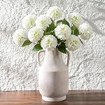 Mitt&Ditt Ceramic Flower Vase with Handles, 11 inch Tall Off-White Vase, Large Decorative Terracotta Vases, Farmhouse Rustic Pottery Vases for Home Decor, Living Room, Table