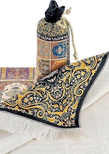 Miniatura 2 de ihvan online Alfombra de oración musulmana sedosa con diseño elegante  Alfombra de oración portátil islámica  Regalos de Ramadán Eid  Alfombra de
