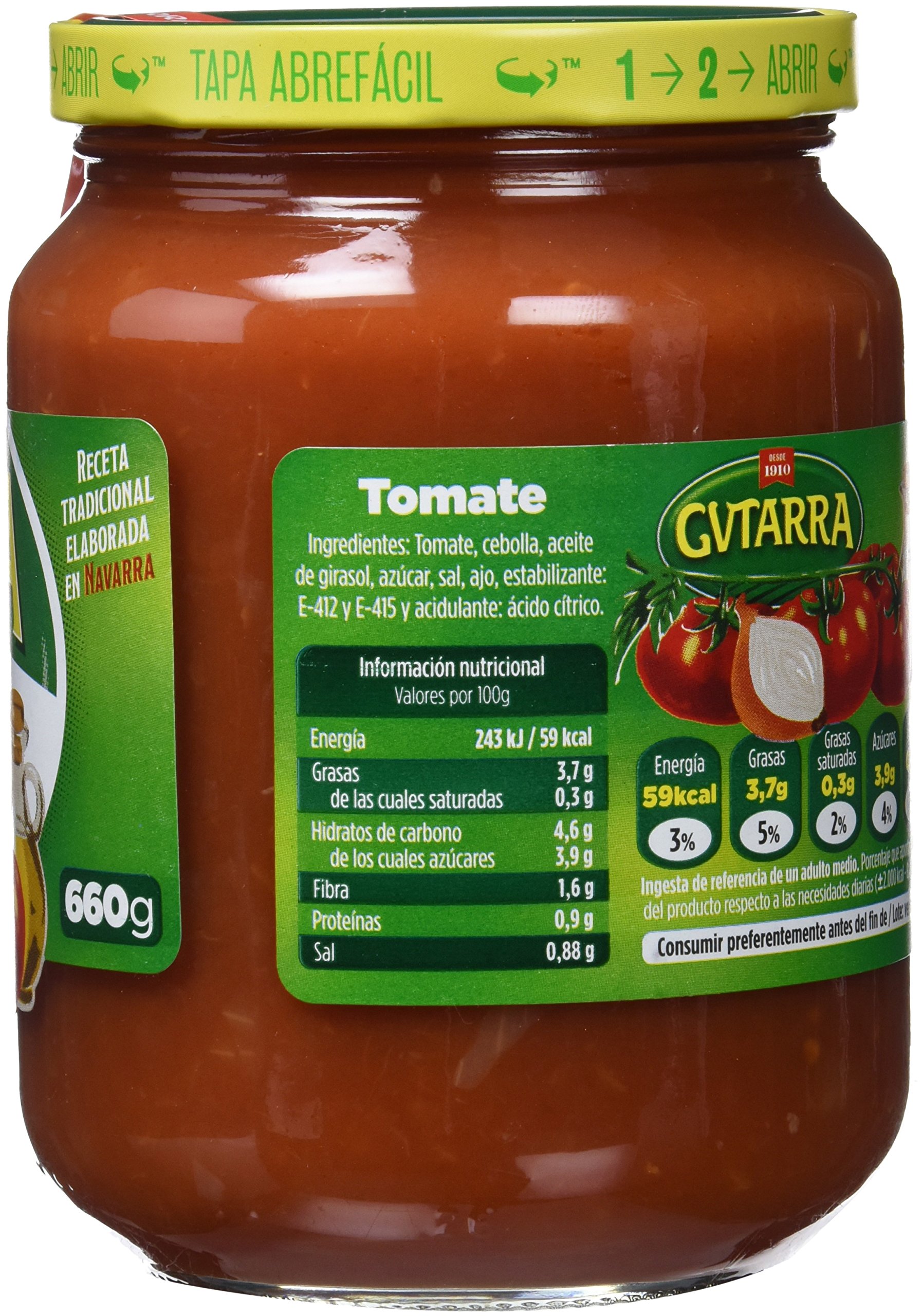 Gvtarra Tomate - Paquete de 6 x 660 gr