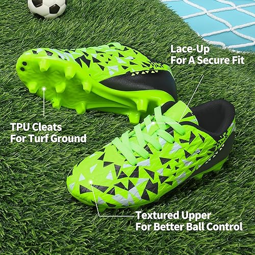 Miniatura 2 de DREAM PAIRS - Botas de fútbol para niños y niñas, para entrenamiento al aire libre y terreno firme para niños pequeños y grandes